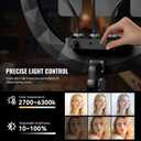 Large Ring Light with Stand, 19" Ring Light Tripod for iPhone, Professional Led Ringlight for Live Streaming, Barber, Makeup, YouTube, Tiktok, Black