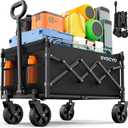 SYOCYO Collapsible Wagon Cart 220lbs Beach Foldable Wagon Lightweight & Portable Folding Utility Grocery Shopping Carts with Wheels for Shopping Sports Garden Camping and Beach