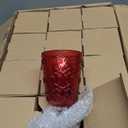 Eaasty Wine Glasses Set of 12 Vintage Goblet 9 oz Vintage Colored Glass Goblet Beverage Stemmed Glass Cups Romantic Embossed Glassware for Wedding Party Holidays Anniversary (Red)