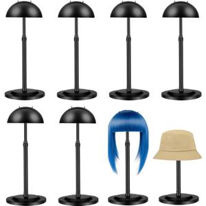Geegoods Adjustable Wig Stand Set of 8, 9.8"-18.9" in Height, Sturdy Anti-Slip Wig Hat Holder for Styling, Drying, Travel