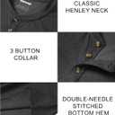 TACVASEN Men's Henley Shirts Short Sleeve Cotton Moisture Wicking T-Shirt Lightweight Casual 3 Button Tshirts (M)