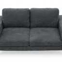 Loveseat Sofa, Small Couches for Small Spaces, Mid Century Love Seat Couches for Living Room, Upholstered 2-Seater Deep Couch for Bedroom, Apartment, Dark Grey