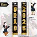 8 x OHOME Graduation Decorations 2026 - Black Congrats Grad Porch Banner for Graduation Party Decorations - Class of 2026 - Party Favors Supplies Backdrop Yard Signs Decor