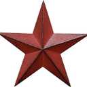 BCD 8" Rustic Barn Star Wall Decor - Handmade Burgundy Country Metal Star - Primitive Farmhouse Decor for Home, Outdoor, Party & Birthday Decorations, Vintage Metal Ornament
