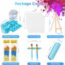2026 Next-Gen Paint Brush Cleaner Tool [One-Press Cleaning & Leak-Proof] Complete Brush Washer Art Set with Canvas, Brushes & Pencil Case | Ideal Gift for Artists, Beginners & Students-Blue