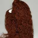 Curly Wig with Bangs for Women Long Synthetic Copper Red Curly Wigs Skin-friendly Synthetic Fibersc for Daily Festival Holiday Use Long Reddish Brown Curly Wig 26INCH