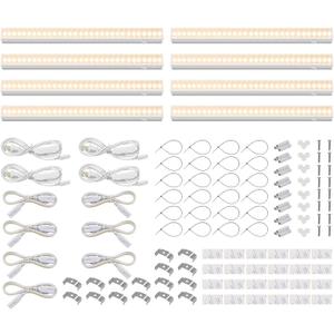 Barrina T5 Grow Lights, Grow Light Strip for Indoor Plants, 1ft Plant Lights for Indoor Growing, Full Spectrum LED Grow Light, Individual Switch, Linkable, Plug and Play, Yellow, 8-Pack