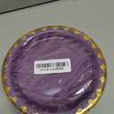 HEIPINIUYE 50 Pieces Purple Paper Plates with Gold Foil 7 Inch Disposable Purple Scalloped Dinner Plates for Wedding Baby Shower Birthday Party Dessert Plate