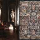 RUGSURE Washable Area Rugs - Perfect for Living Room, Bedroom, Kids Room, Nursery - Stain & Water Resistant Non-Slip, Pet & Child Friendly, Vintage Tribal Area Rugs (Rust, 6' x 9')