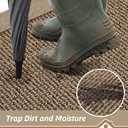 BEQHAUSE Indoor Door Mat 24" x 36", Dirt Trapper Door Mats Non-Slip Entryway Rugs Washable, Resist Dirt Absorbent Welcome Mat, Low Profile Floor Mats for Front Back Door and Entryway, Taupe