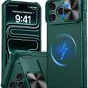 Magnetic for iPhone 17 Pro Case, [Compatible with Magsafe][Slide Camera Cover][Kickstand][Military Grade Protection] Shockproof Rugged Case for iPhone 17 Pro, Green