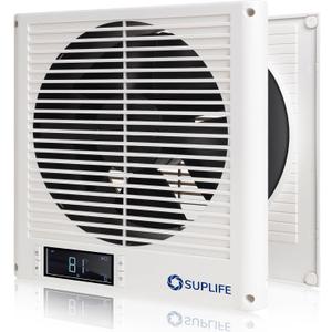 8" Room to Room Air Transfer Fan for Quietly Circulating Air, Reversible Airflow Design, 300 CFM Programmable Through Wall Fan, Durable Build Quality, 10 Speed Thru Wall Exhaust Fan for Closet,Laundry