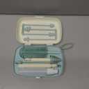 Momcozy Bottle Brush Set - Baby Bottle Cleaner Kit with Silicone Brush, Nipple Brush, Straw Brush, Soap Dispenser, Drying Rack - 7 in 1 Bottle Cleaning Tool for Home and Travel, Green (Classic Style)