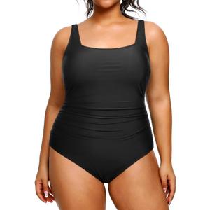 Daci Women Plus Size One Piece Swimsuit Athletic Tummy Control Ruched Bathing Suit 22W
