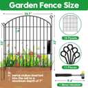Decorative Garden Fence 32in (H) x22ft (L),Arched Metal No Dig