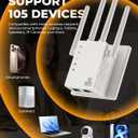 1.2Gbps Dual Band WiFi Extender, EasyMesh Compatible, 12880 Sq.Ft Coverage, WiFi Extender Signal Booster Supports 105 Devices with one Ethernet Port