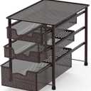 Simple Houseware Stackable 3 Tier Sliding Basket Organizer Drawer, Bronze