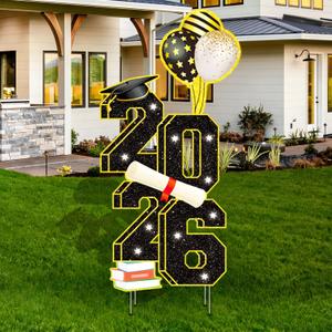2026 Graduation Decorations -3.5FT Large Class 2026 Graduation Yard Sign Yard Decorations Congrats Graduation Lawn Signs 2026 Grad Yard Signs with Stakes for Outdoor Indoor Congrats Graduation Party Decoration Supplies