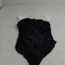 B2prity Women's One Piece Swimsuit Retro Square Neck Tummy Control Bathing Suits Ruched Modest Full Coverage Swimwear (Large, Black, white)