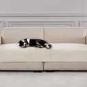 Dog Bed Cover Couch Cover for Pets, 33x82 inch Anti-Slip Washable Couch Pads for 3 Cushions Sofa Furniture Protector (Cream White)