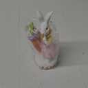 Hodao 1 Pcs Resin Easter Bunny Figurines Decor - Colorful Egg & Ice Cream Cone Holding Bunny Statues, Cute Holiday Decor for Easter Party Home Table Desk Shelf Decoration