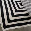 JONATHAN Y Bandol Mitre Stripe Black/Ivory Indoor Area Rug, 5x8, Modern, Classic, Geometric, Easy-Cleaning for Living Room, Bedroom, Kitchen, Pet Friendly, Non-Shedding (MOH211F-5)