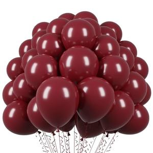 Voircoloria 110pcs Burgundy Balloons 12inch Maroon Latex Party Balloons for Graduation, Thanksgiving Day, Autumn Fall Theme Party, Wedding, Birthday, Valentines, Baby Shower Decorations