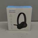 TECKNET Wireless Headset, Bluetooth Headset with AI Noise Cancelling Microphone - Rechargeable Bluetooth V5.2 Headphones, 50H Playtime & Mic Mute, On Ear Headphones for Trucker/Remote Work/Call Center (Deep Black)