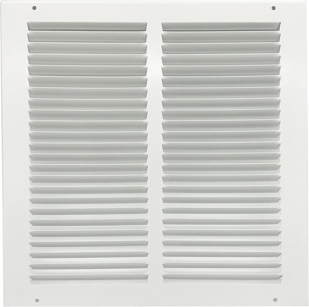 Rocky Mountain Goods Air Return Grille - Heavy Duty Steel with Premium Finish - Includes Full Installation kit - Louvered Design - Paintable Vent Cover - Matte White - Consistent air Flow (12" x 12")
