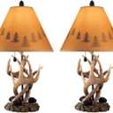 Signature Design by Ashley Derek Rustic Cabin Antler Lamp Set, 2 Count, Brown