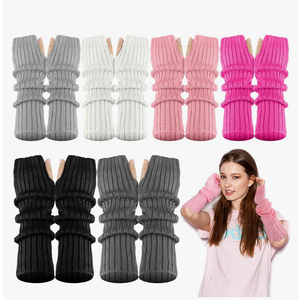 Berlune 5 Pairs Arm Kawaii Warmers Sleeves Cute Y2k Harajuku Japanese Style for Women Girls Lolita Costume School, 5 Colors