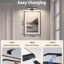 EZVALO Picture Light for Wall, Rechargeable 2400mAh Battery Lights Wireless with IR Remote, 3 Color & Dimmable Magnetic 7.8'' LED Lights Display for Painting, Living Room, Gallery, Bedroom(Black-3P)