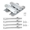BBQMANN Grill Repair Parts Kit for Nexgrill 4 Burner 720-0830H, 720-0830D, 720-0783E, 720-0783H Stainless Steel Pipe Burner Tube, Heat Shield Tent Plates Replacement incomplete