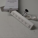 Desk Clamp Power Strip USB C,ETL Listed,40W Total Fast Charging Station,4 PD 20W USB C Ports, Nightstand Edge Mount Power Strip with 5 AC Outlets Surge Protector,6ft Cord,Fit 1.96" Tabletop Edge (White)
