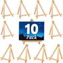10 Pack 9 Inch Wood Easels,Art Craft Painting Easel,Table Top Easels for Painting, for Painting Party Displaying Canvases, Photos Mini Display Tripod Apply to Kids Artist Adults Students Etc