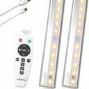 LDOPTO Under Cabinet Lights with Remote, Magnetic Rechargeable Under Counter Closet Lights, Wireless Night Light Bar Stick-On, for Kitchen Wardrobe Cupboard Stairs Bedroom, 2-Pack, Warm White
