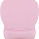 Ergonomic Mouse Pad with Gel Wrist Rest, 9.4 x 8.1 in, Pale Pink | Ergonomic Shape Design, Multiple Pattern Options, Gel Wrist Comfort, Smooth Lycra Surface, Non-Slip PU Base, Pink