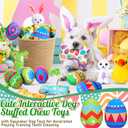 10 Pcs Easter Dog Toys with Squeaker, Includes 4 Plush Bone 2 Rope Toys for Dogs 2 Easter Egg 1 Plush Bunny & Chick for Puppy/Small/Medium/Large Breeds Holiday Pet Gift