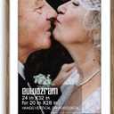 Rustic Walnut 24x32 Frame - Single Frame, 24 x 32 Poster Frame with Mat for 20x28, Picture Frames for Artwork, Puzzles, Photos and Movie Posters