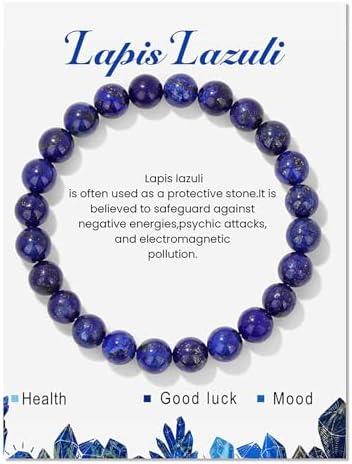 8mm Healing Crystal Bracelet for Women Handmade Natural Stone Bracelets Semi-Precious Gemstone Bracelets Stretch Crystal Beaded Bracelets Healing Gifts for Women