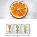 Visual Art Decor Dining Room Wall Art Orange Lemon Fruit Painting Dining Room Wall Decor, Framed Ready to Hang 12x16inchx3Pieces