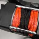 RUGCEL WINCH 13500lb Waterproof Electric Truck Winch 12V Synthetic Rope Winch with Hawse Fairlead,Wired Handle and 2 Wireless Remote,for Trailer and Wrangler in Car Lift