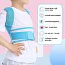 Posture Corrector for Kids, Adjustable Children Posture Corrector for Boys/Girls, Breathable Back Support Belt with Spine Lumbar Shoulder Braces for Hunchback, Spine Corrector (Blue, Small)