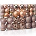 MeetXmas 100PCS Christmas Balls Ornaments, Rose Gold Shatterproof Hanging Xmas Tree Decorations