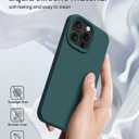 for iPhone 15 Pro Case Liquid Silicone Slim Shockproof Protective Cover 6.1 Inch Anti-Scratch Drop Protection, Blackish Green