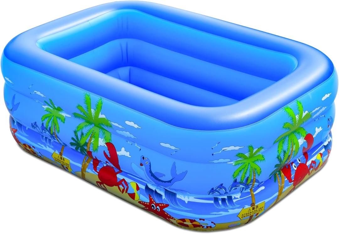 Baiao Inflatable Swimming Pool for Adults, Blow Up Pool for Backyard, Garden, Indoor, or Summer Play Water Happy Family Time