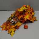 VCOKEN 11FT Fall Garland With Lights - 50 Bulbs Connectable Maple Leaves With Pumpkin, Plug-in Decor for Outdoor Indoor Halloween Thanksgiving Holidays