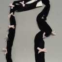 Women Long Sleeve Lace Shrug with Thumb Hole, Open Front Cut Out Bow Bolero Fishnet Shawl Arm Sleeves Cardigan