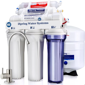 iSpring RCC7AK, NSF Certified, 75 GPD, Alkaline 6-Stage Reverse Osmosis System, pH+ Remineralization RO Water Filter System Under Sink, Patented Top-Mounted Faucet Design for Easy Installation