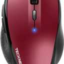 TECKNET Bluetooth Mouse, 4800 DPI Wireless Mouse, 2-Year Battery 6 Adjustable DPI, 6 Buttons Compatible with Laptop/Windows/Computer - Red